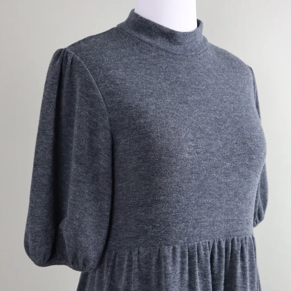 Zara Charcoal Gray Knit Midi Dress, medium - Picture 2 of 6